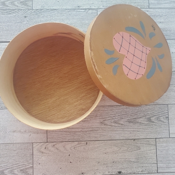 Bundle Only:VTG Handmade Signed Shaker Wooden Box Folk Art Hand Painted - Picture 7 of 11